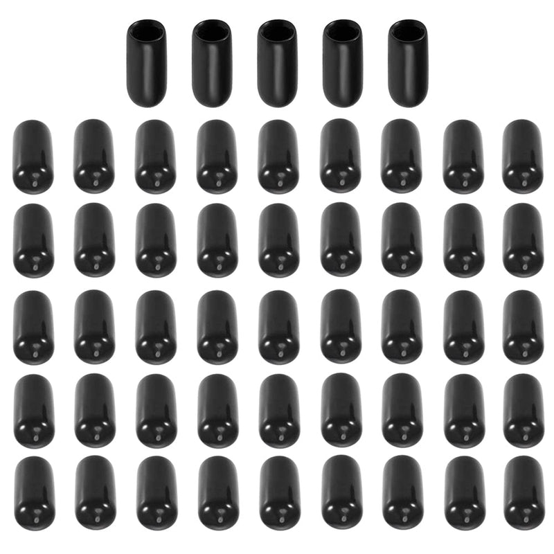[Australia - AusPower] - 50pcs Rubber End Caps, 1/4" Flexible Screw Thread Protector Caps Cover, Vinyl Caps Rubber Screw Caps Rubber Bolt Covers Caps 