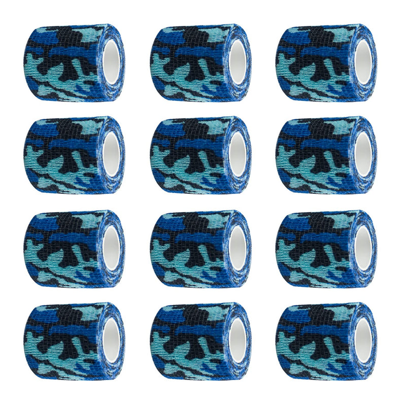 12-Pack Self Adhesive Cohesive Wrap Bandages, Tape Self Adherent, Strong Elastic Sports Tape, 2 inches x 5 Yards Ocean