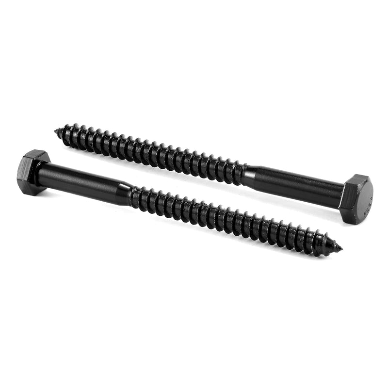 [Australia - AusPower] - 1/4" x 4" Hex Head Lag Screws Bolts 20Pcs 304 Stainless Steel 18-8, Partial Thread, Hexagon Head Wood Screws by Black Oxide by SG TZH 20 1/4" x 4" 