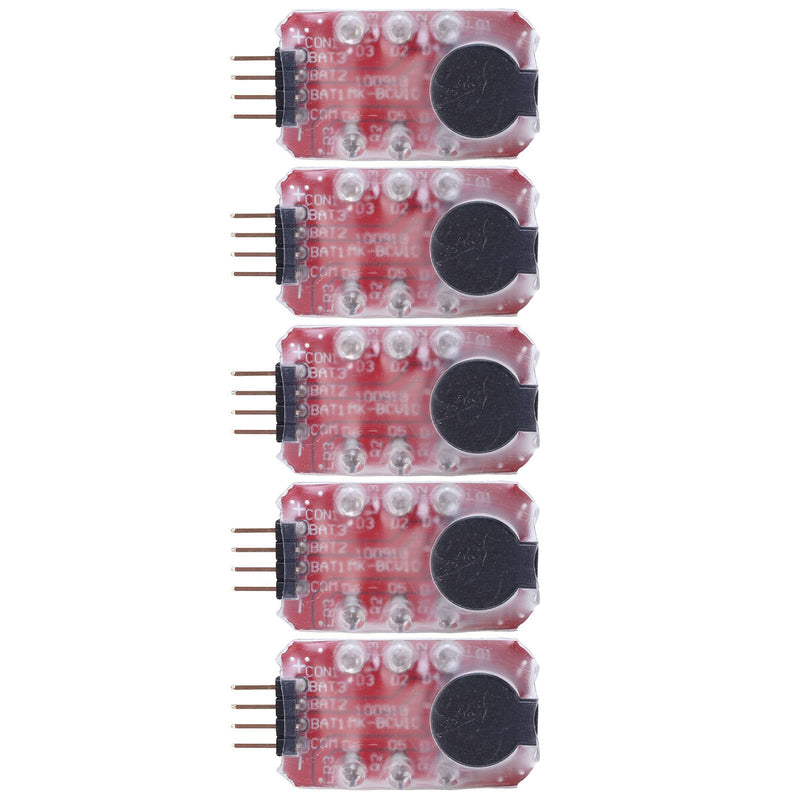 [Australia - AusPower] - 5Pcs Lipo Battery Low Voltage Alarm for 2S 3S Real Time RC Battery Voltage Tester Monitor with Buzzer Sound Light Warning 