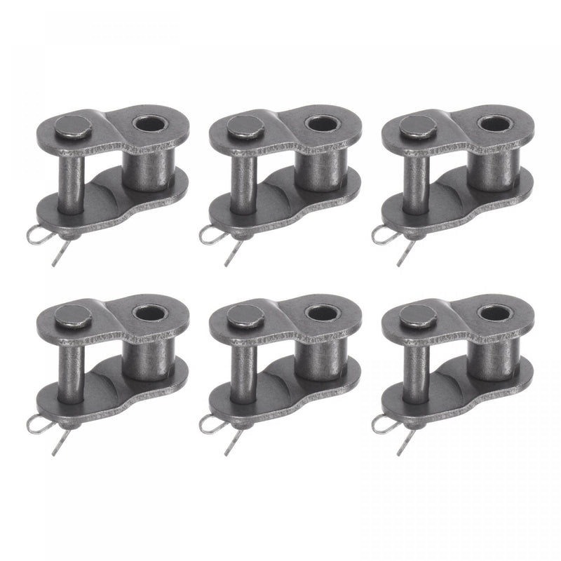 [Australia - AusPower] - uxcell 6Pcs #40 Chain Offset Half Link Roller, 1/2" Pitch Carbon Steel, Standard Chain End Connector Split Links for 08A Chain 