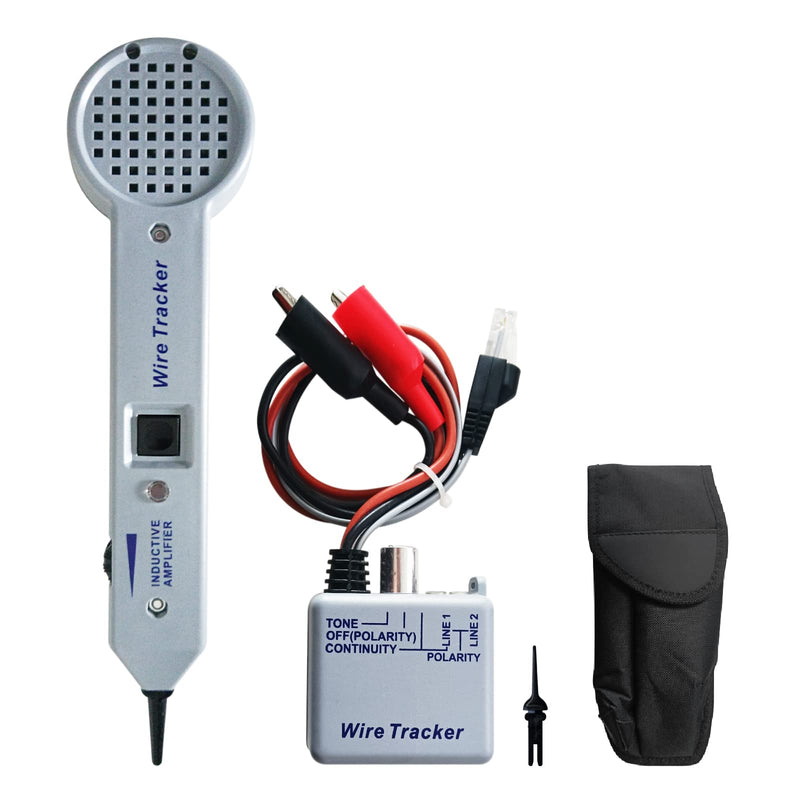 [Australia - AusPower] - Tone Generator Kit, Wire Tracer Electrical Circuit Tester, 200EP Cable Toner Detector Finder Tester, Line Finder, Inductive Amplifier, and Probe Kit with Adjustable Volume for Network Cable Collation 