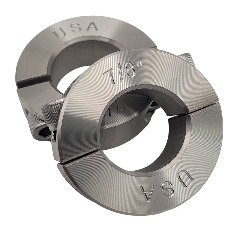 [Australia - AusPower] - 0.875" Bore Diameter - Clamping Two Piece Shaft Collar - 303 Stainless Steel (2 Pack) 0.875" Bore 2 