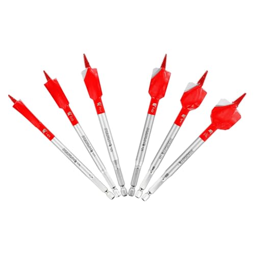 Diablo 6-piece spade drill bit set for nail-embedded wood, featuring Demo Demon bits in assorted sizes
