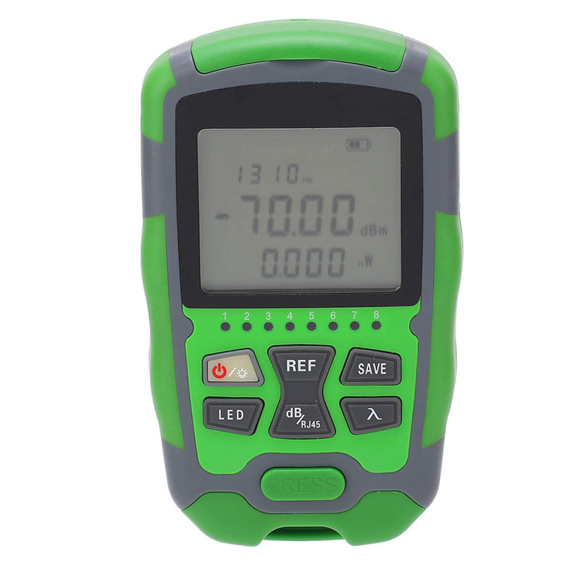 Fiber Optic Power Meter, ‑70~+10DBm 850-1700Nm Digital Display, Portable Fiber Optic Cable Tester Tool with Universal Interface, for Detecting Cable Faults