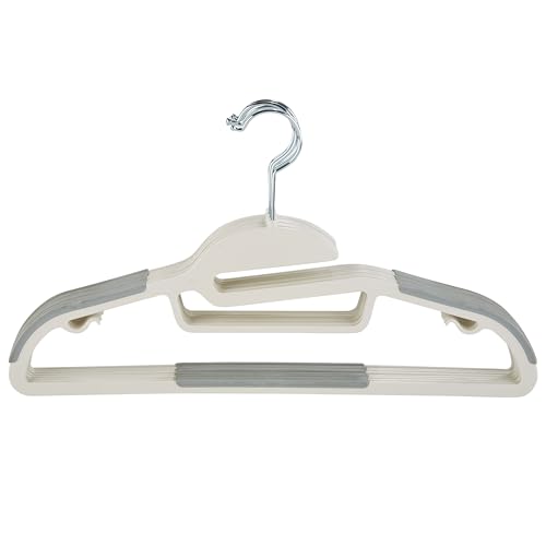 Simplify 40 Pack Ultimate Hanger | S-Shape Collar Saver | Ultra-Thin | Non-Slip | Accessory Bar | Belts | Scarves | Ties | Tank Top | Closet Organization | White