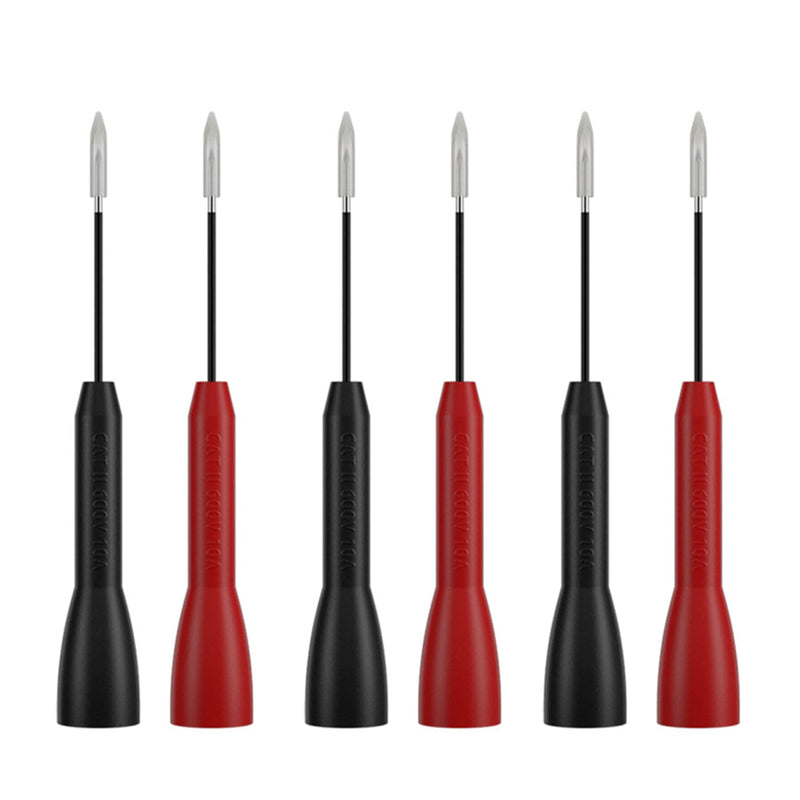 [Australia - AusPower] - 6Pcs 2mm to 1mm Test Probes Pins, Insulation Piercing Needle Pin Non Destructive Multimeter Test Probe 600V 10A for tl71 tl75 Multimeter 