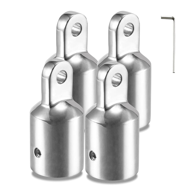 TINGZHIGO Bimini Top Eye End Cap 3/4" 7/8" 1 Inch(3 Sizes) Bimini Top Fittings, 316 Stainless Steel, with an L Shape Hex Key Wrench 3/4 inch