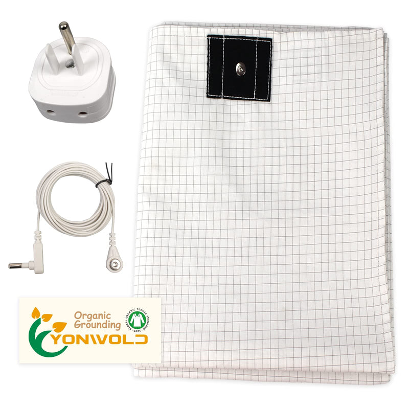 [Australia - AusPower] - Organic Grounding Sheet 10% Silver King for Bed Sleeping Therapy with Safest Ground Adapter and Connection Cord 76x80 INCH 76x80 inch/King 
