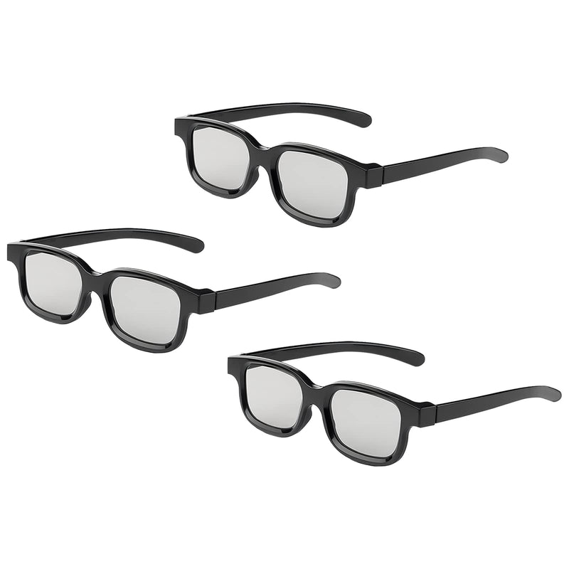 [Australia - AusPower] - Reald 3D Glasses, Circular Polarized Non-Flashing Passive 3D Glasses For Reald Format Cinema/Passive Polarized 3D TV Projector - 3D Glasses That Supports 3D TV And Cinema (3pcs) 