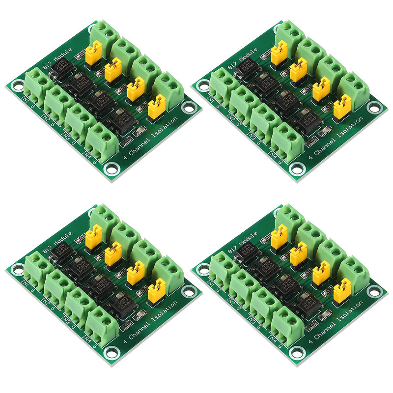 [Australia - AusPower] - 4PCS PC817 4-Channel Optocoupler Isolation Board Voltage Converter Adapter Module 3.6-30V Driver Photoelectric Isolated Module for Isolation Control and Voltage Conversion(4PCS 4Channel) 4PCS 4Channel 