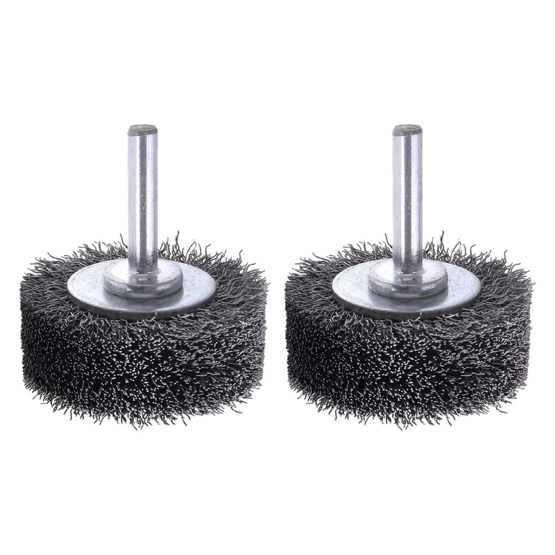 [Australia - AusPower] - 2 Pack Wire Wheel Brush Wire Wheel Brush for Drill Attachment, Rocaris 2 Inch Heavy Duty Wire Brushes Removal Paint Rust & Corrosion, 0.0118" Carbon Steel Wire, 1/4in Shank, 20000RPM 