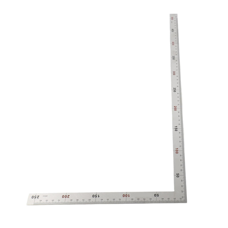 [Australia - AusPower] - 90 Degree Right Angle Finder L Ruler 24 inch Ruler Stainless Steel Easy Read Measurement Layout Template Tool(500mm*250mm) 