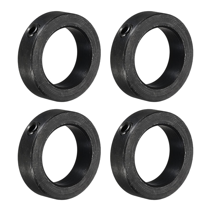 [Australia - AusPower] - MECCANIXITY Shaft Collar 1-1/8" Bore Carbon Steel Set Screw Style Clamping Collars Black 4 Pack 1-1/8" 