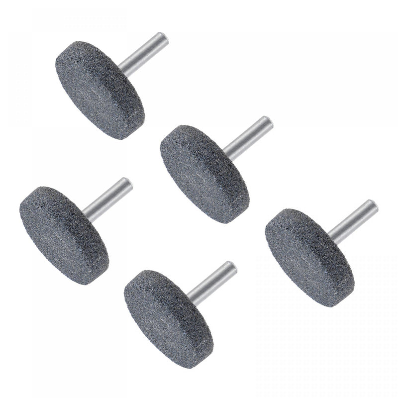 [Australia - AusPower] - uxcell 5pcs Mounted Grinding Stone 1/4" Shank 1.5-inch Dia Corundum Grinding Wheel Polishing Head for Rotary Tool 5 