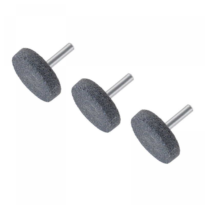 [Australia - AusPower] - uxcell 3pcs Mounted Grinding Stone 1/4" Shank 1.5-inch Dia Corundum Grinding Wheel Polishing Head for Rotary Tool 3 