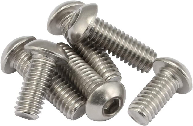 [Australia - AusPower] - 1/4-20 x 1/2" Button Head Socket Cap Screws, 18-8 Stainless Steel (304), Bright Finish, Fully Threaded, Allen Hex Drive, 50 PCS 1/4-20 x 1/2" 
