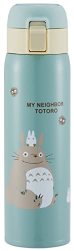 Skater STOT5-A My Neighbor Totoro Ghibli Insulated Stainless Steel Mug Bottle, 16.9 fl oz (480 ml), One-Touch Open, 16.2 Ounces