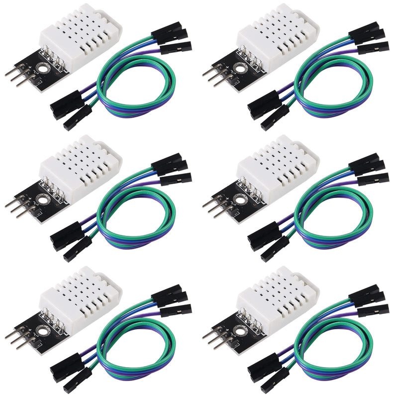 [Australia - AusPower] - 6PCS DHT22/AM2302 Digital Temperature and Humidity Sensor Module 3Pin Temperature Humidity Monitor Sensors Replace SHT11 SHT15 Module with Cable for Arduino Electronic Practice DIY 6pcs 