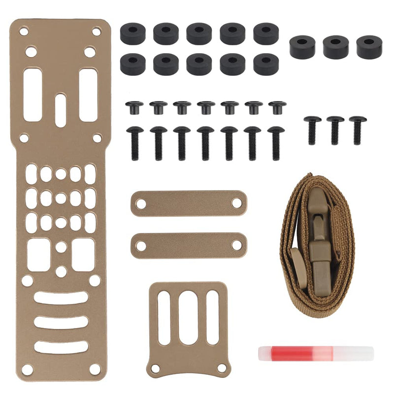 Tactical Sinking Holster Leg Hanging Extension Plate Adjustable Metal Modular Holster Adaptor Leg Drop Organizer CB 19x5.4x0.4cm