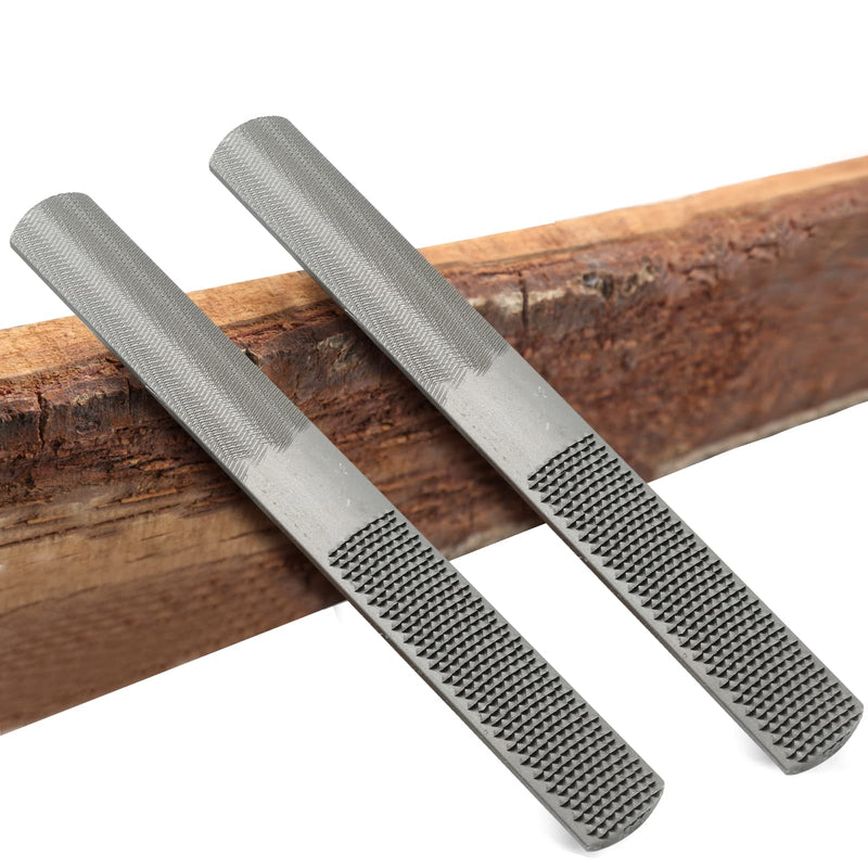 [Australia - AusPower] - Litoexpe 2 Pack 8 Inch 4 Way Premium Grade High Carbon Hand File, Round Rasp, Half Round Flat, Needle Files for Sharping Wood and Metal Tools 