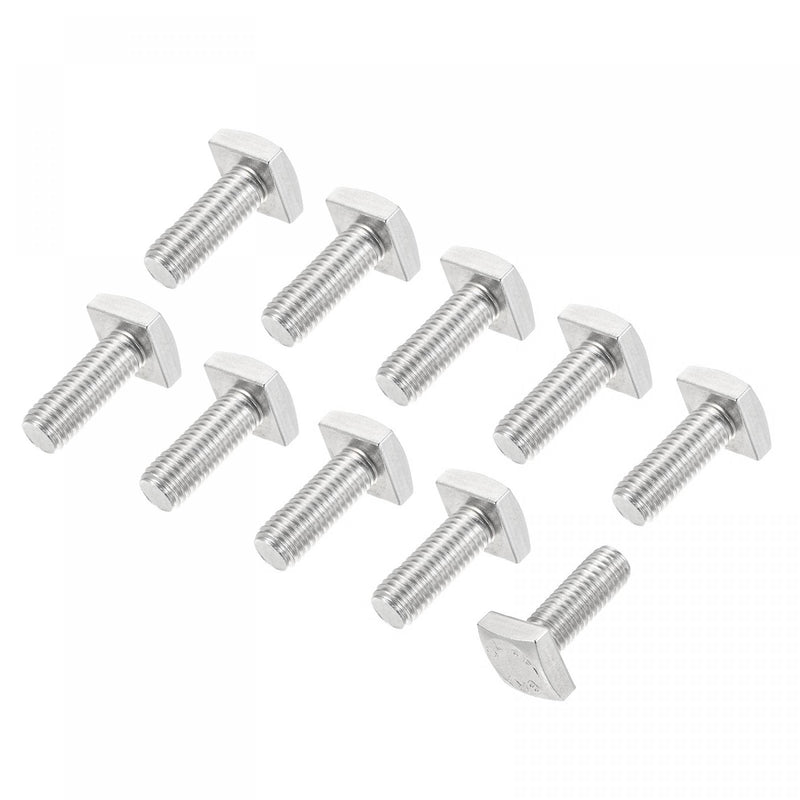 [Australia - AusPower] - uxcell Square Head Bolt, 10pcs M6x16mm Fully Thread 304 Stainless Steel Grade C Square Machine Screws 