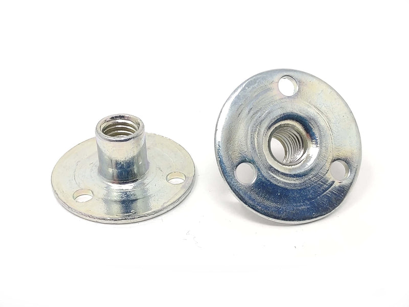 [Australia - AusPower] - Weld Nut Round Base with Holes 9/32" Tall 10-32 Thread - Zinc Finish 
