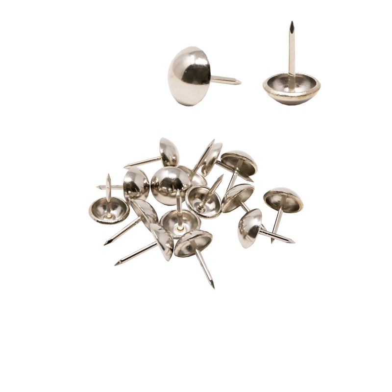 [Australia - AusPower] - House2Home Upholstery Tacks for Furniture, 7/16" Upholstery Nail Heads for Furniture Trim, Decorative Nails for Wood and Upholstered Furniture, 100 Decorative Silver Nail Heads, Nailhead Trim Kit 100 Pack Nickel 