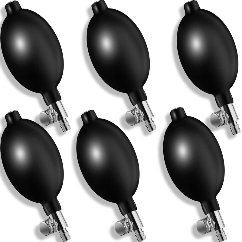[Australia - AusPower] - 6 Pieces Pressure Bulb Replacement Inflation Bulb Pump Adjustable Hand Squeeze Pump Manual Sphygmomanometer with Air Release Valve, Black 