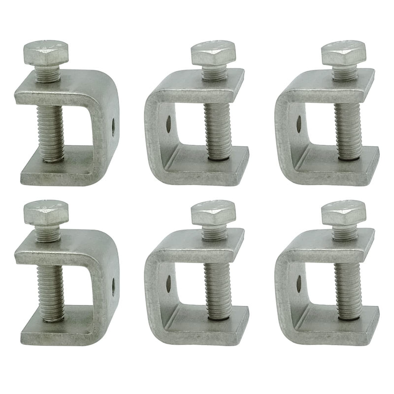 [Australia - AusPower] - 6-Pack 304 Stainless Steel C-Vise Clamps Heavy Duty C-Clamps C Clamps Mini with Stable Wide Jaw Openings Ideal for Home Decor Welding Carpenter Construction 