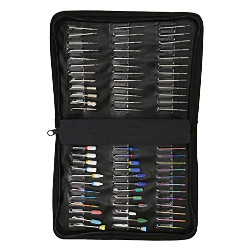 Jonlaki nail bit storage bag, large-capacity dustproof tool case for nail art pens, brushes, and manicure tools