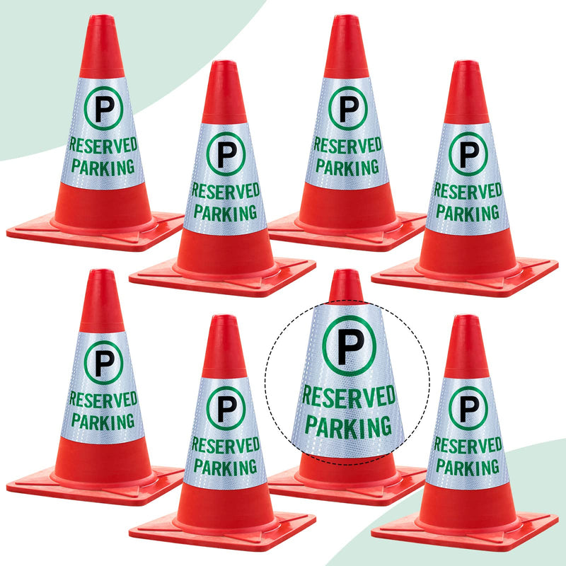 [Australia - AusPower] - Oudain 8 Pack Reserved Parking Cone Sleeve Bright Reflective Reserved Sign 360° High Visible Message Sleeve Reserved Parking Signs for Traffic Safety Cone Driveway Road Commercial Residential Area 