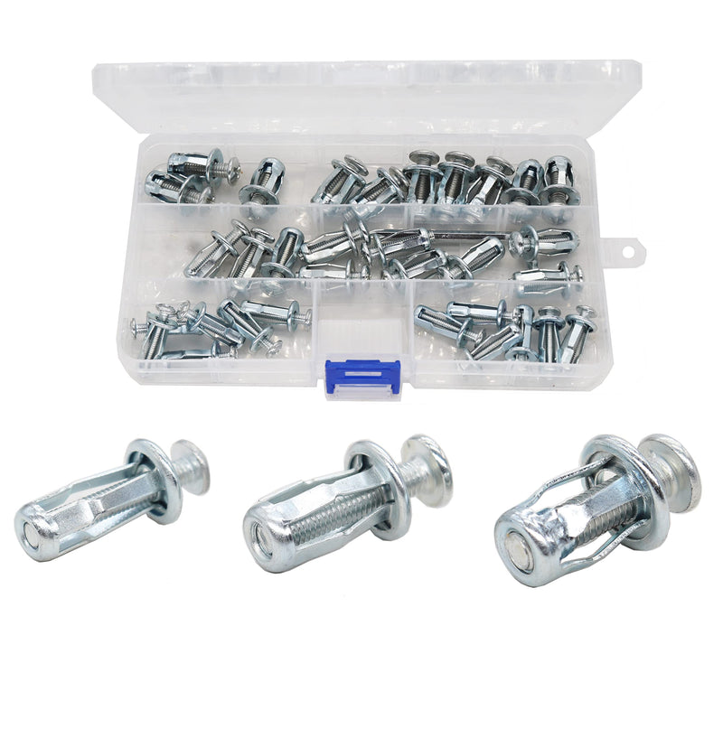 [Australia - AusPower] - binifiMux 32-Pack M4 M5 M6mm Jack Nuts Assortment Kit, Petal Nuts, Expansion Nut, Thin Fixings Dowels with Screws Assembly for Hollow Wall Iron Skin Line Use in Thin Soft Wall Assorted M4 M5 M6 