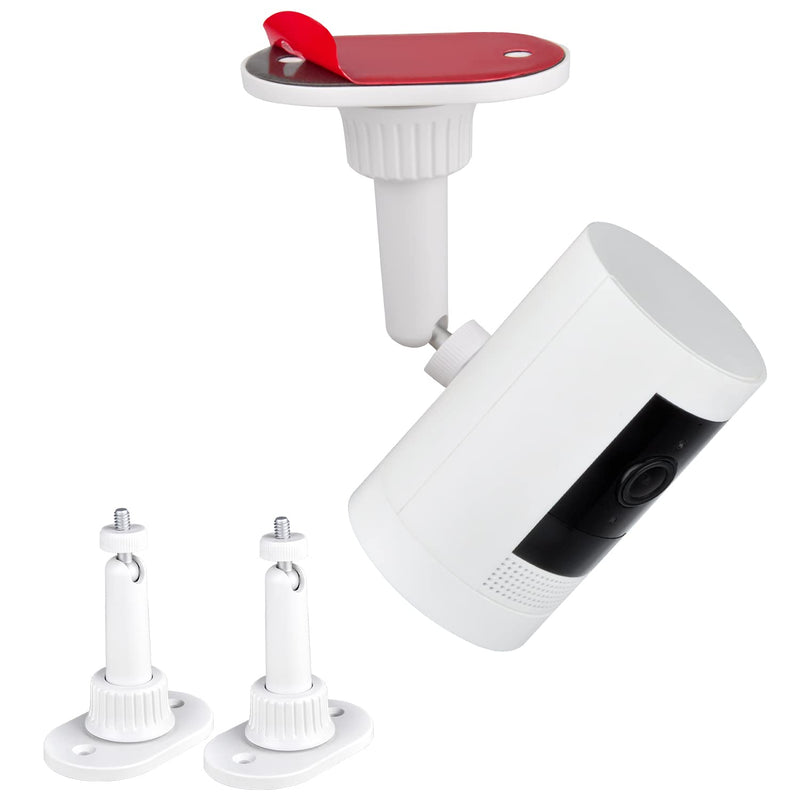 [Australia - AusPower] - 2Pack Strong Adhesive Wall Mount Compatible with Ring Stick Up Cam Wired/Battery and Ring Indoor Cam HD Security Camera,360 Degree Adjustable Mounting Bracket for Camera with 1/4 Screw Head 