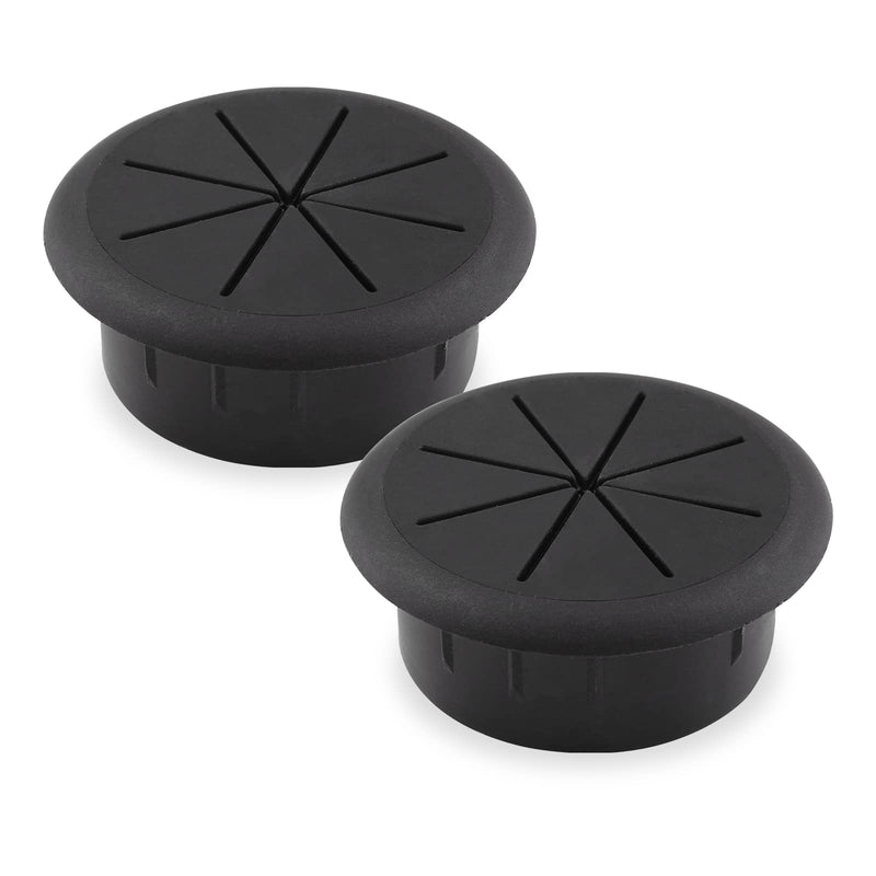[Australia - AusPower] - 2pcs 2 Inch Cable Grommet, Flexible Desk Grommet, Cable Cord Hole Plug Wire Hole Cover for Desk, Table, Wire Pass Through (Black) Black 