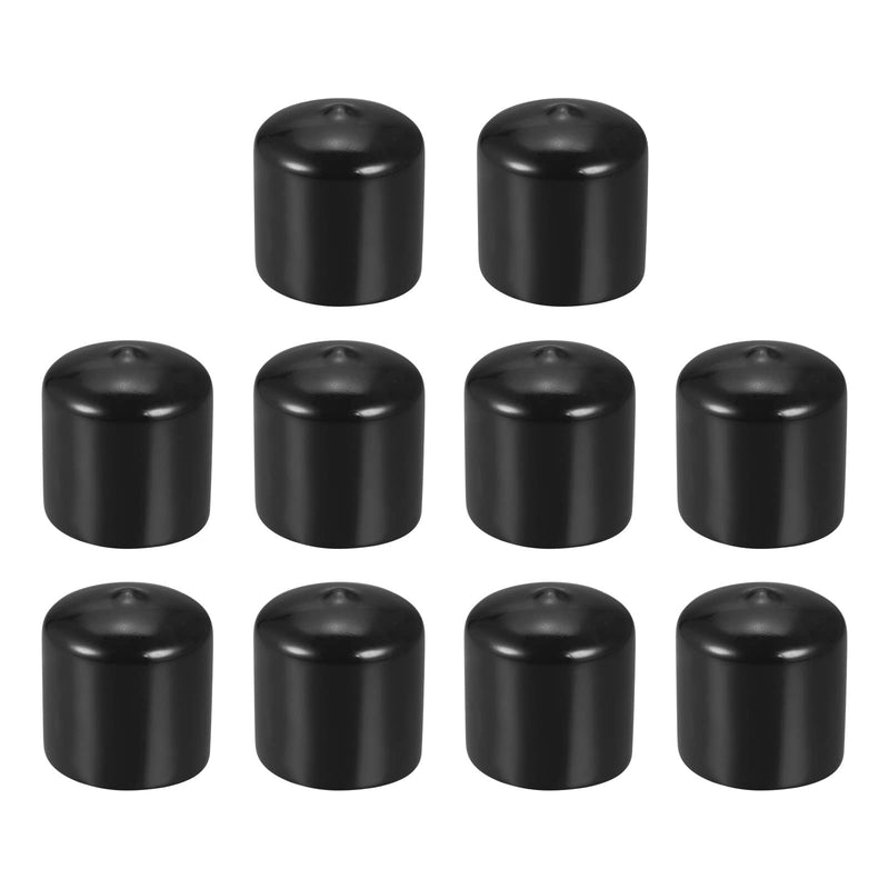 [Australia - AusPower] - DMiotech 10 Pack 30mm ID Black Screw Thread Protectors Rubber End Caps Bolt Covers for Screw Bolt Furniture Pipe 