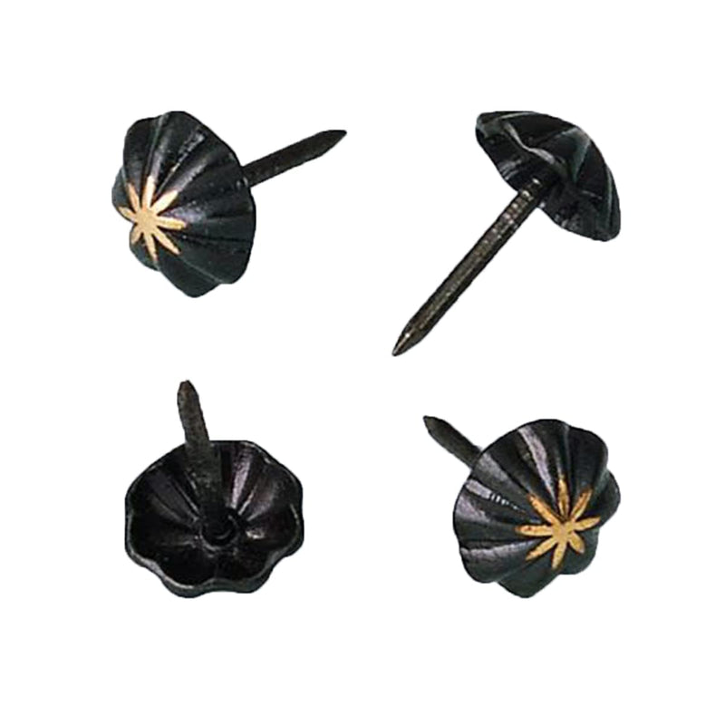 [Australia - AusPower] - Upholstery Tacks, Furniture Upholstery Nails for Decorative, 100 PCS 7/16 inch Decorative Tack for Furniture DIY Decorative, Pumpkin Shape Nail Copper Renaissance/Matt Black 