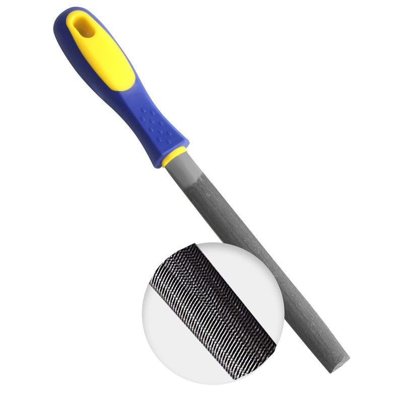 [Australia - AusPower] - KALIM 6 Inch Half-Round Hand File with High Carbon Hardened Steel, Ergonomic Grip, Plastic Non-Slip Handle, Suitable for Wood, Plastic, Metal, Model, 3D-Print, etc. 6'' Half-round 