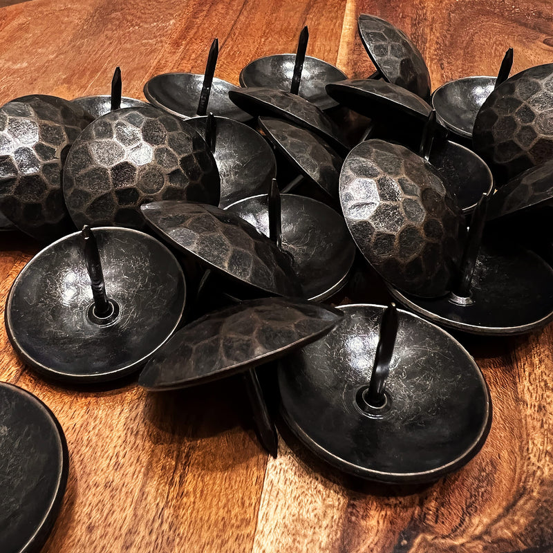 50 Pack - 1.5 Inch Iron Clavos - Decorative Nails - Upholstery Tacks - Clavos - Antique Decorative Rustic Accent for Wood, Decorative Door Studs, Farm Barn Door, Furniture Nails 50 Pack - Black and Copper
