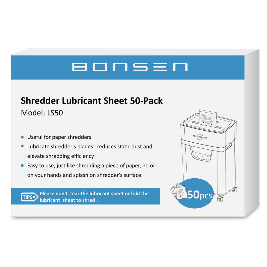 [Australia - AusPower] - BONSEN Paper Shredder Sharpening & Lubricant Sheets-Pack of 50 