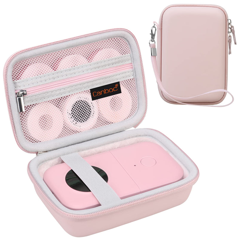 [Australia - AusPower] - Canboc Label Maker Case for Phomemo D30/ Phomemo D35/Memoking D30 Label Maker, Portable Thermal Bluetooth Label Printer Storage Bag, Mesh Bag fit Label Paper Cable, Pink Pink+Pink 