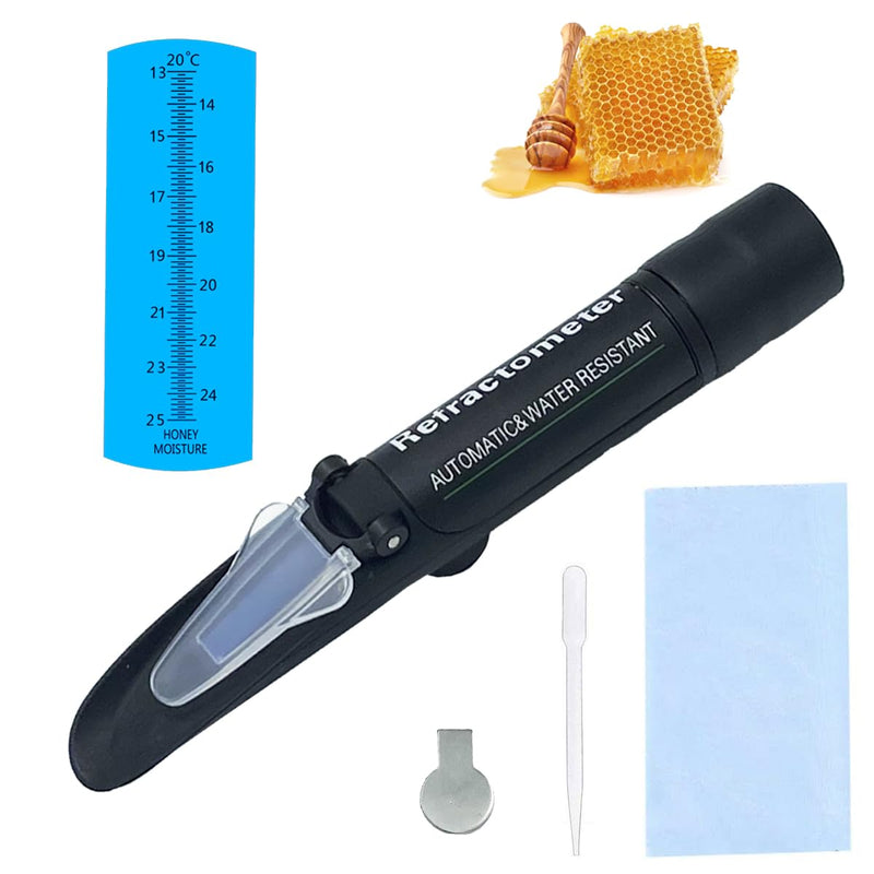 [Australia - AusPower] - Honey Refractometer for Honey Moisture,13-25% Honey Moisture Refractometer Tester with ATC,Measuring Moisture with High Accuracy for Honey, Bee Keeping Supplies 