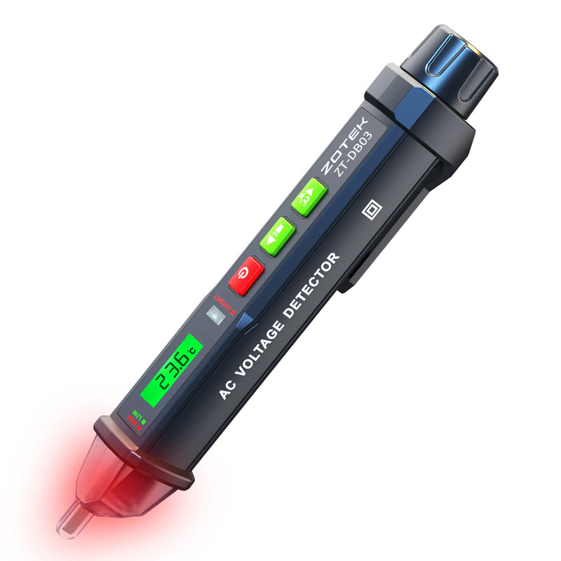 [Australia - AusPower] - ZOYI ZT-DB03 AC Voltage Detector - Non-Contact Voltage Tester Pen, Adjustable Sensitivity, Electricity Tester, Live Wire Tester, Electrical Tester Pen, 12-1000V Red 