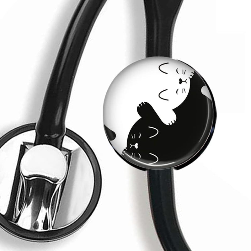 [Australia - AusPower] - Stethoscope Tag,Steth ID Tag,Nurse Badge (Two Cats) 