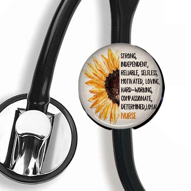 [Australia - AusPower] - Stethoscope Tag,Steth ID Tag,Nurse Badge (Sunflower) 