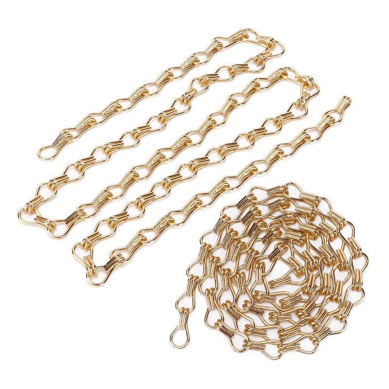 [Australia - AusPower] - 2PCS Decorative Chain, Hanging Gold Chain, DIY Chandelier Decor Chain, Metal Chain for Home Office Decorative (2m/78.74in) 