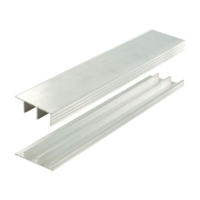 Outwater 36in Aluminum Sliding Door Track for 1/2in Wood Panels, Mill Finish 36 Inches For 1/2" Wood Panels