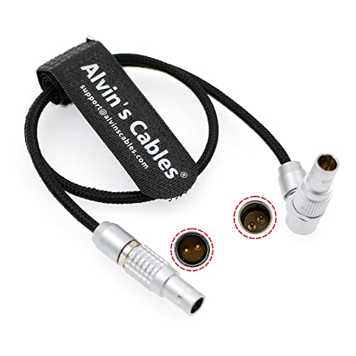 Flexible Power Cable for Teradek Bond SmallHD Monitor Rotatable Right Angle 2 Pin Male to 2pin Male Braided Wire 45cm|18inches Alvin's Cables