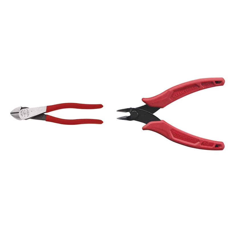 [Australia - AusPower] - Klein Tools Diagonal Cutting Pliers (8-Inch) and Flush Cutters (5-Inch) Pliers Set 8-Inch Pliers + Pliers, 5-Inch 