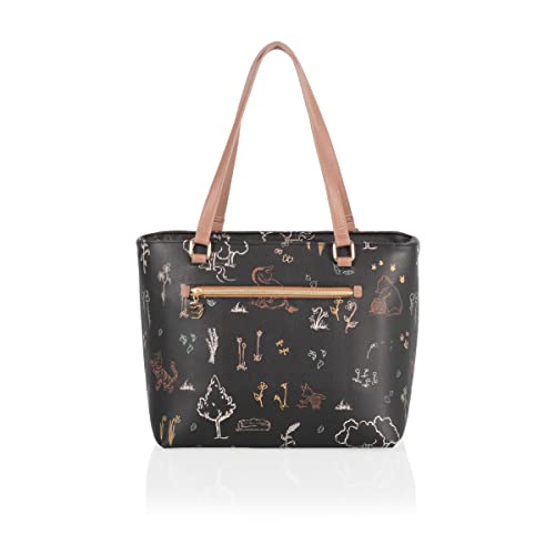 PICNIC TIME unisex-adult Uptown Cooler Tote Bag, Insulated Purse Lunch Bag for Her, Beach Bag Soft Cooler 14.37 x 7.28 x 10.63 Disney Winnie the Pooh - Black